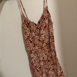 RVCA Brown and White Floral Mini Dress